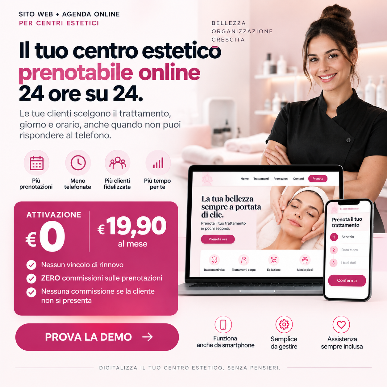 Sito web e agenda online per centro estetico
