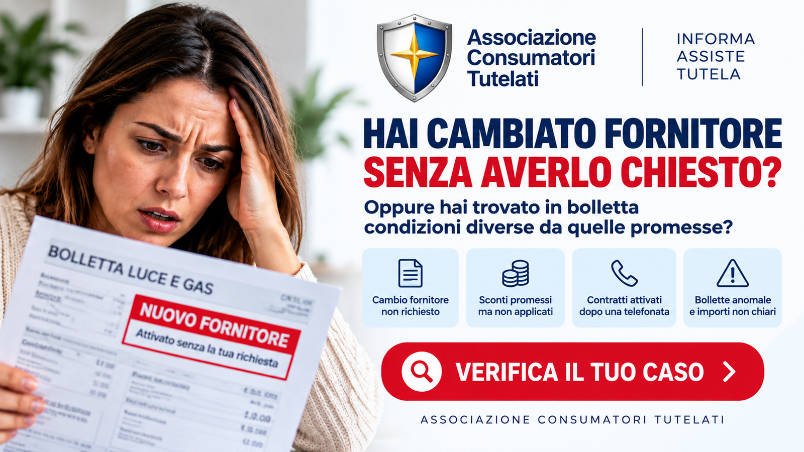 A.C.T. - verifica problemi con contratto luce e gas